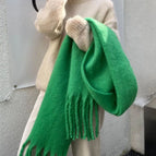 [green]#Solid color thickened scarf / 175cm or more