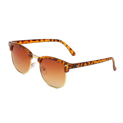 Classic sunglasses retro rice nail half frame sunglasses fashion color film reflective glasses cross-border manufacturers wholesale