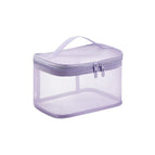 Single layer mesh cosmetic bag-purple