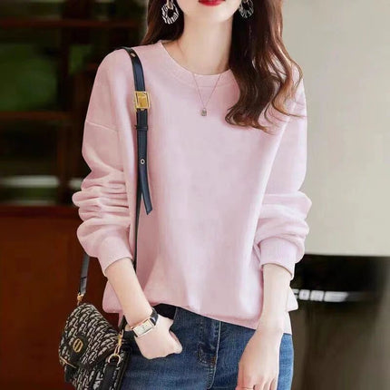 Heavy Chinese Cotton Sweater fleece-lined Thickened Autumn and Winter Printed Loose Couple's Top Long Sleeve Unisex Base Shirt