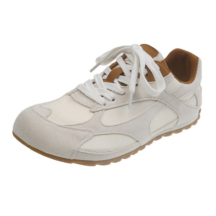 2025 Summer New Style Splicing Breathable Retro Forrest Gump Shoes for Women Versatile Casual Flat Lace-Up Moral Training Shoes Trendy