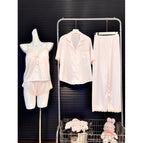 Pink little rose four-piece set 103096 / M ( 40-50kg )
