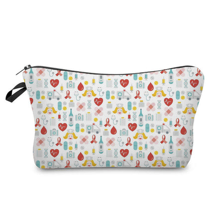 Trendy hot nurse English printing storage bag travel cosmetic bag creative fashion pencil case