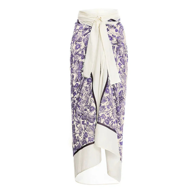 2024 European and American Swimwear New Mini Ruffled Purple Dragonfly Printed Swimsuit suit Women's Cross-border Explosions