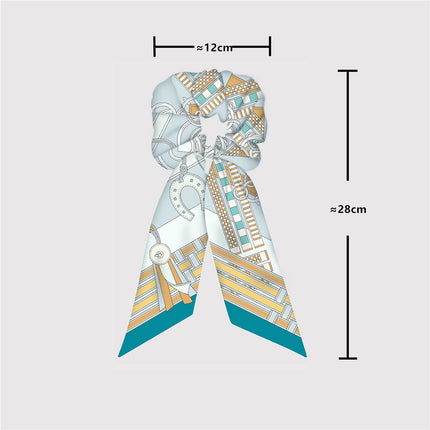 Korean foreign trade new belt chain twill silk women's fashion decorative ponytail tie hair rope hair band hair tie hair accessories
