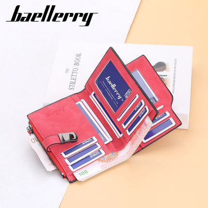 Baellerry New Women's Pu Imitation Leather 80% off K-Style High-End Multi-Card Slot Zipper Women's Short Coin Purse