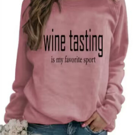Amazon Cross-border Supply Foreign Trade wine tasting Printed Crewneck Women's Sweatshirt Jacket European Size
