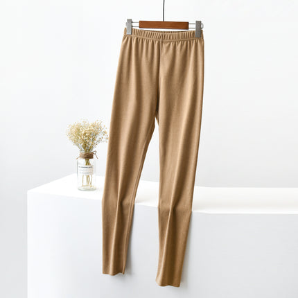 Autumn and Winter double-sided fleece-lined women's warm pants slimming long johns thickened plus size leggings underpants high waist pants