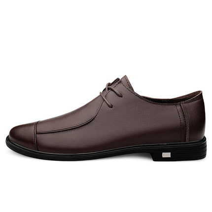 Autumn Casual Leather Shoes Work Men's Dress Men's Leather Shoes Comfortable Summer Flat Heel Thick-soled Men's Leather Shoes Men's Shoes