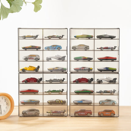 8-grid car model storage box display rack showcase Hot Wheels toy parking space compartment Transparent stackable