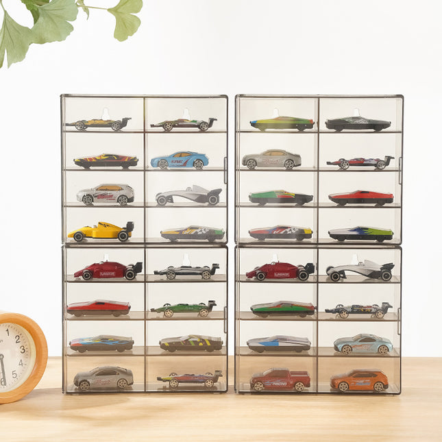 8-grid car model storage box display rack showcase Hot Wheels toy parking space compartment Transparent stackable