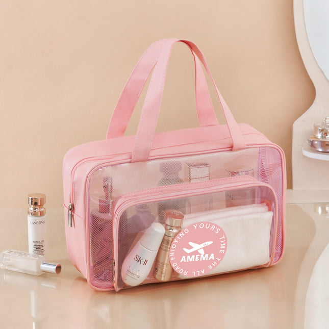 Pvc Large Capacity Dry and Wet Separation Cosmetic Bag for Women Portable Travel Storage Bag New Swimming Bathing Toiletry Bag for Men