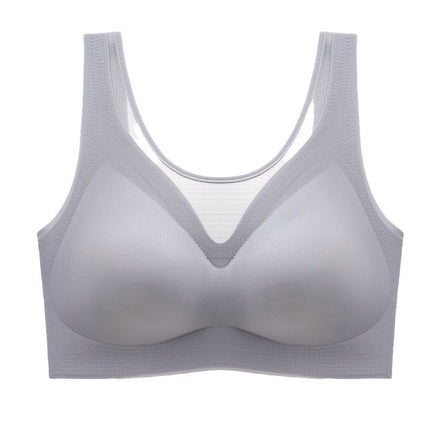 Seamless Mesh Backless Bra for Women, Wireless, Push-Up, Side Support, Comfortable, Thin, Plus Size, Tank Top Style Underwear