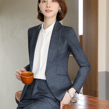Suit Jacket Women's High-end Fashion British Style Manager Dress Hotel Front Desk Professional Temperament Interview Suit suit
