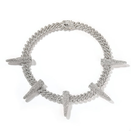 Gu Meng personality hip-hop Panther necklace enhanced alloy Diamond exaggerated creative necklace trend jewelry wholesale