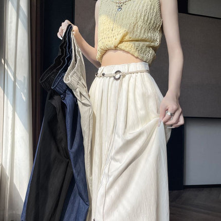 Ice Silk Lace Lantern Pants Women Summer 2025 New High-Waisted Loose Wide-Leg Balloon Pants Drapey Sun-Protective Cropped Pants