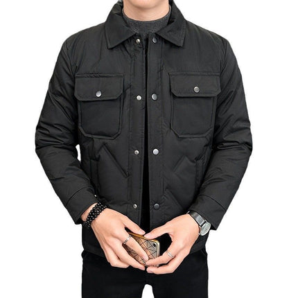 High-end Down Jacket Men's Winter Lightweight Men's Warm Autumn and Winter Clothes Men's Lapel Coat Cold-proof Jacket