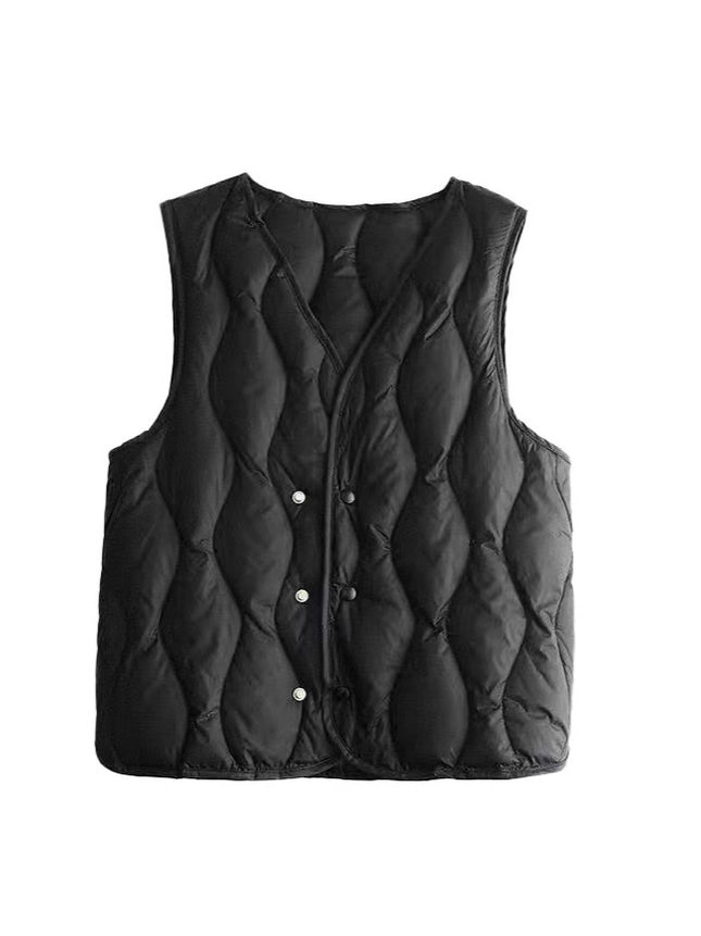 Women's Short down Vest for Winter, Lightweight, Close-Fitting, Warm V-Neck Vest, Base Layer Inner Wear, Inner Liner Sleeveless Vest