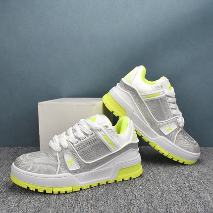 2025 Casual Leather New Low-Top Korean Style Men's Sneakers Breathable Trendy White Shoes Versatile Thick Sole Spring