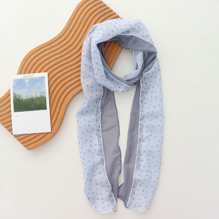 Korean Style New Mint Green Silk Scarf for Women Spring and Summer Thin Style High-End Korean Style Narrow Thin Scarf Scarf