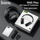 Replaceable fabric earmuffs [bluetooth 5.4] / W65 plus space gray [anc noise reduction]