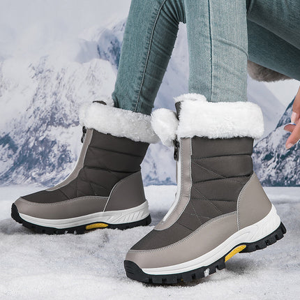 Outdoor Snow Boots for Women 2025 Winter New Style Fleece-Lined Cotton Boots Women's Cross-Border Large Size Outdoor Fleece-Lined Warm Boots