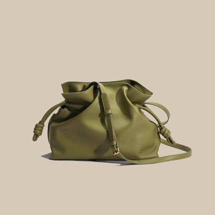 Women's Bags 2025 New Style Single Shoulder Crossbody Bag Genuine Leather Women's Bag Lucky Bag Drawstring Versatile Women's Bag Commuter Bag