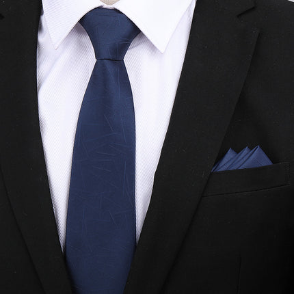 Formal wear wedding tie men's 8CM bridegroom wedding Korean style wine red business tie narrow zipper lazy men and women