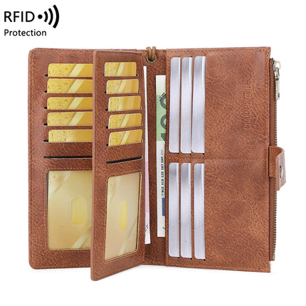 Cross-Border New Rfid Anti-Magnetic Women's Wallet with Multiple Card Slots 70% off Long Wallet European and American Retro Fashion Clutch Bag