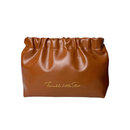 Portable storage bag lipstick cosmetic bag carry-on bag data line coin purse PU shrapnel bag automatic closing fold bag