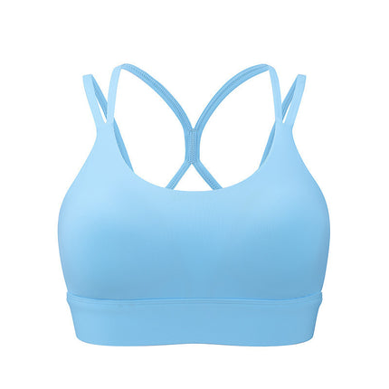 Sports Bra Women's Outer Wear Running All-In-One Cup Beautiful Back Thin Strap Bra Breathable Sweat-Absorbent Pilates Fitness Vest