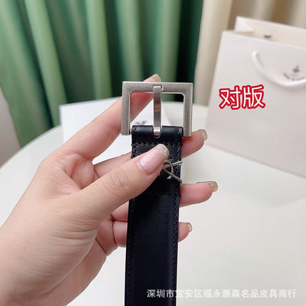 New Letter-Pattern Clothing Skirt Belt, Internet Celebrity Style, Pin Buckle, Genuine Leather Waist Belt for Jeans and Dresses