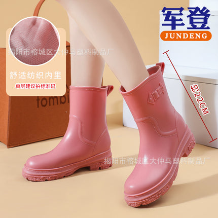 Rain Boots for Women, Adult Fashion, Versatile Short-Tube Water Shoes, Thickeneded Wear-Resistant Overshoes, Kitchen Work Non-Slip Waterproof Boots, Rain Boots