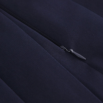 Spring 2024 women's basic jk uniform skirt a-line elastic waist navy blue pleated skirt college style