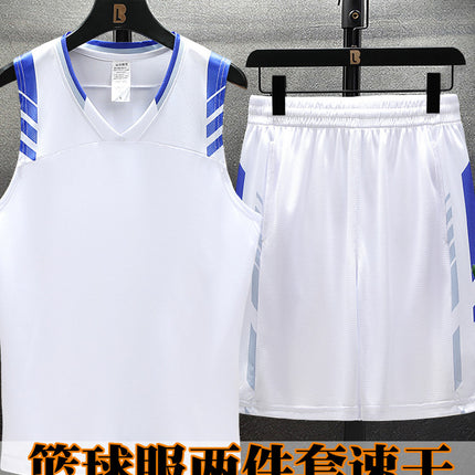 American Basketball Uniform Suit Narrow Shoulder Training Vest Printed Picture Men's Sportswear Wholesale Youth Game Team Uniform