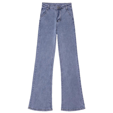 High-Waisted Slimming Flared Jeans for Women, Fall 2025, Stretchy, Hip-Covering, Fleece-Lined, Black, Bootcut, Floor-Length Pants
