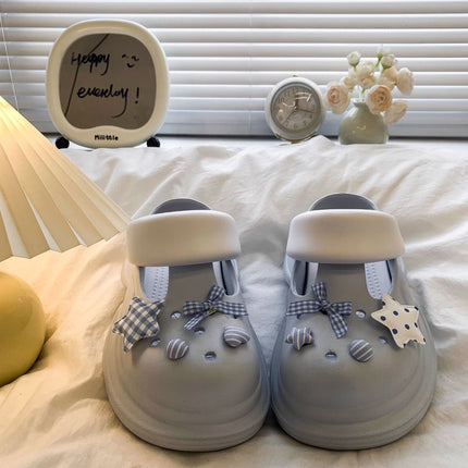 Thickened and Comfortable Princess Style High Heel Cave Shoes Explosive Vintage Office Wear-resistant Thickened Cute Slippers for Women