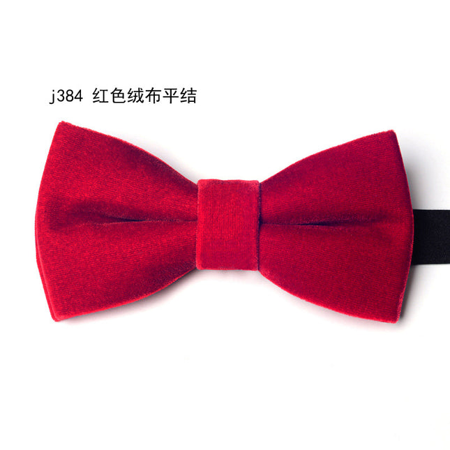 Imitation Horn Black Bow Tie Men's Formal Banquet Wedding Groom and Best Man High-End Velvet Pure Color Bow Tie for Women