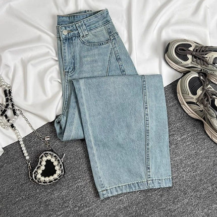 American Style Workwear Wide Leg Jeans Women's 2025 Spring and Autumn New Retro High Waist Slimming Loose Mop Machete Trendy Pants