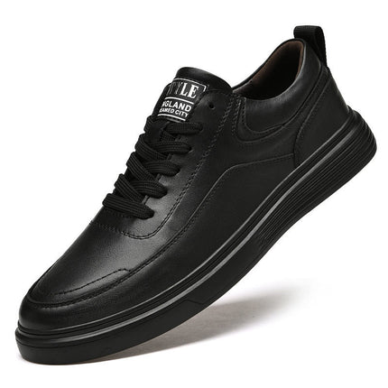 Autumn first layer cowhide men's board leather autumn casual trendy shoes men's leather shoes small white shoes men's trendy low-top