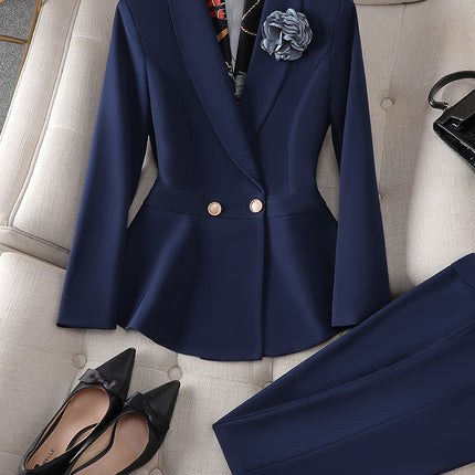 Cross-Border High-End Suit Jacket for Women, Spring and Autumn Professional Attire, Beauty Salon Hostess Front Desk Work Uniform