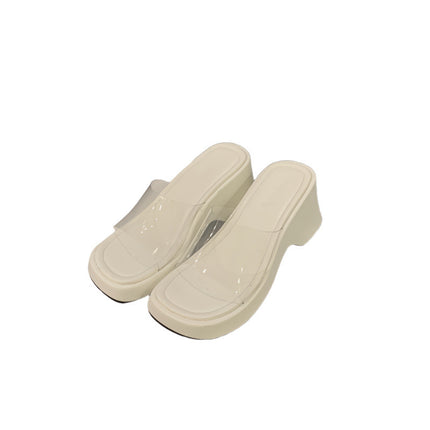 2025 European and American New Fashion Transparent Slippers Open Toe Sexy Elegant Sandals