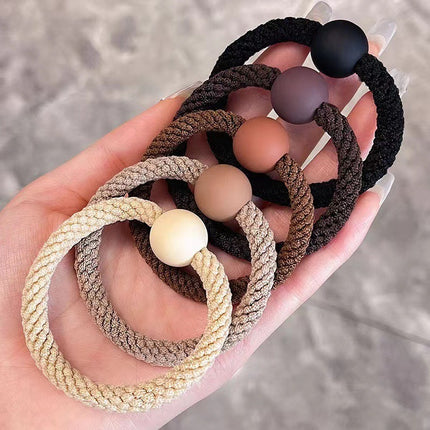 Simple Elegant Durable High Elastic Women's Hair Rope Rubber Tendon Hair Ring Thickened High Ponytail Headwear Hair Rope Hair Accessories