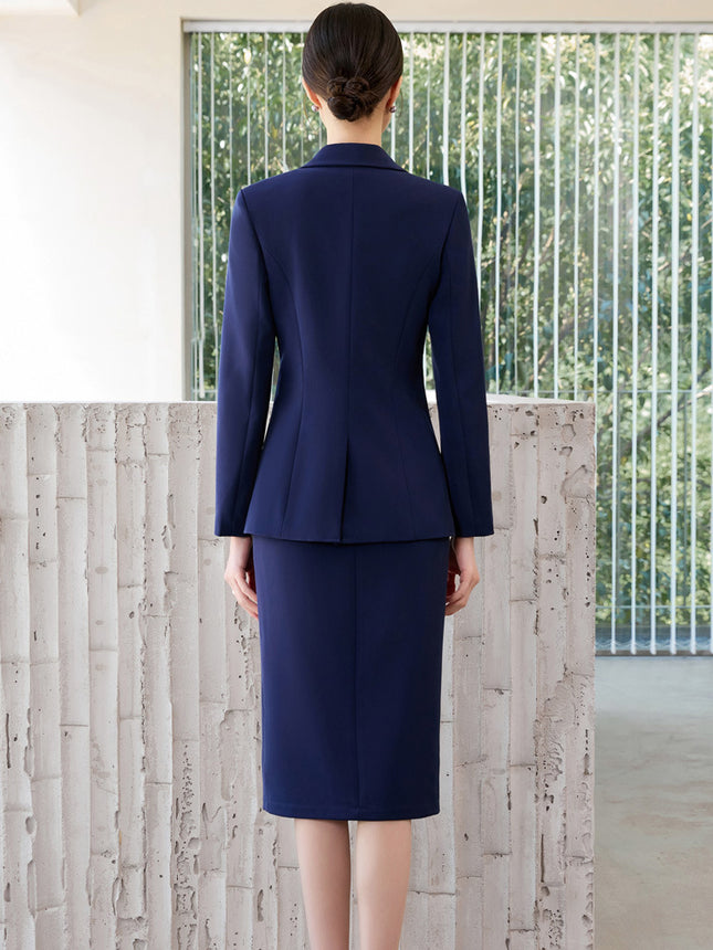 Ol Commuter Suit Dress for Women in Autum, High-End Waist Slimming Look, Light and Mature Workplace Large Size No-Iron Business Formal Wear