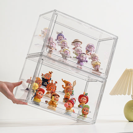 High-Definition Transparent Container Three-Layer Hand-Made Blind Box Dust-Proof Classification Storage Trendy Toy Doll Desktop Display Organizer Box
