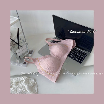Shantou Flower Reland New Style Lace Maintenance Underwear Women's Micro Plastic Latex Cup Small Chest Push-up Sling Bra