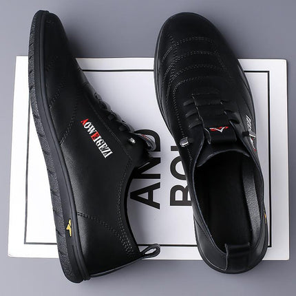 Oviege Autumn New Men's Casual Leather Shoes Soft Bottom Soft Surface Comfortable Breathable Yadan Style Fashion Men's Shoes
