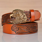 4018 earthy three-dimensional eagle head bronze buckle / 110cm