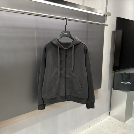 Asaourol Oversized High-Weight Cotton Heavy Casual Men's Cardigan Hooded Light Luxury Zipper Sweatshirt