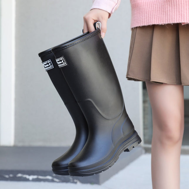 Nordic Rain Boots for Women, Korean High-Top Rain Boots, Rubber Shoes, Waterproof, Non-Slip, Water Shoes, Adult Water Boots, Wear-Resistant, Outdoor Functional